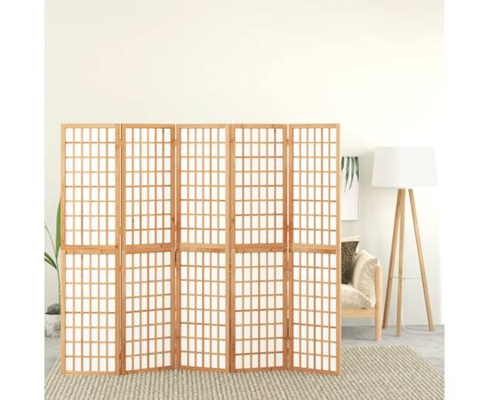 Paravan pliabil de cameră, 5 panouri, 200x170 cm, stil japonez