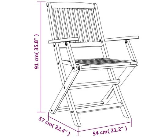 Set mobilier de grădină, 5 piese, lemn masiv de acacia, 10 image