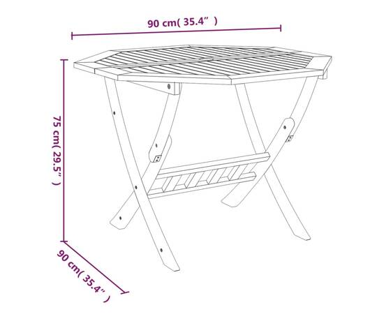 Set mobilier de grădină, 5 piese, lemn masiv de acacia, 9 image