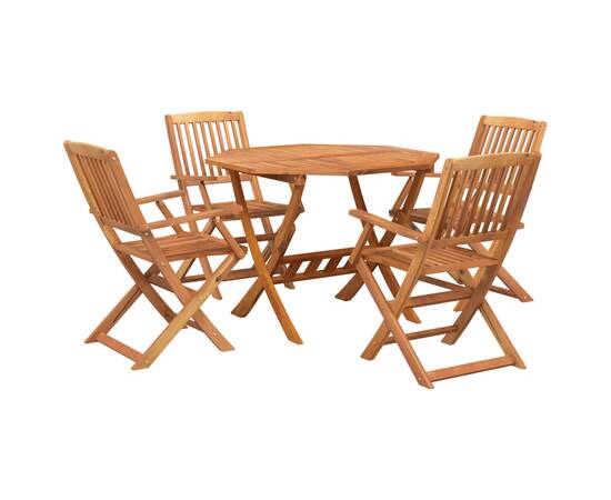 Set mobilier de grădină, 5 piese, lemn masiv de acacia, 3 image