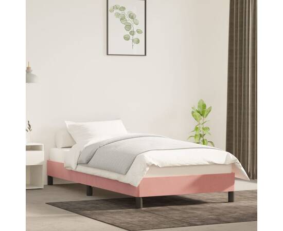 Cadru de pat, roz, 80x200 cm, catifea