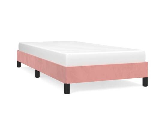 Cadru de pat, roz, 80x200 cm, catifea, 2 image