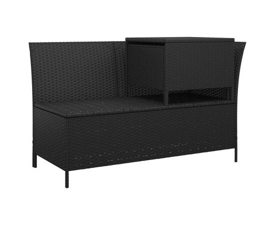 Set mobilier de grădină cu perne, 3 piese, negru, poliratan, 7 image