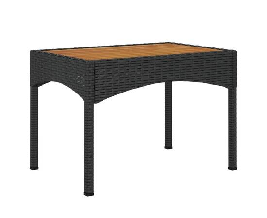 Set mobilier de grădină cu perne, 3 piese, negru, poliratan, 3 image