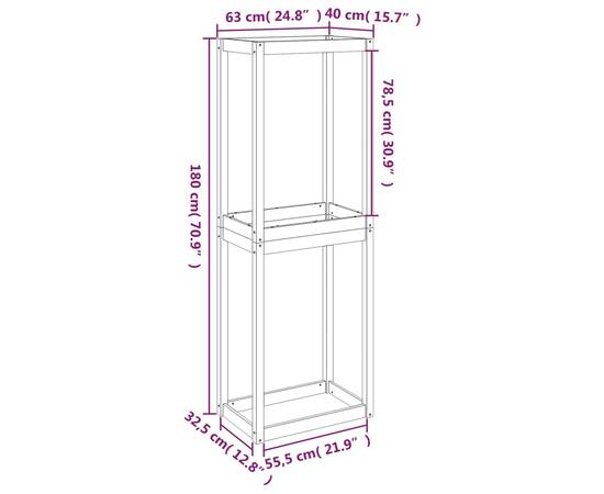 Suport de anvelope, 63x40x180 cm, lemn masiv de pin, 9 image