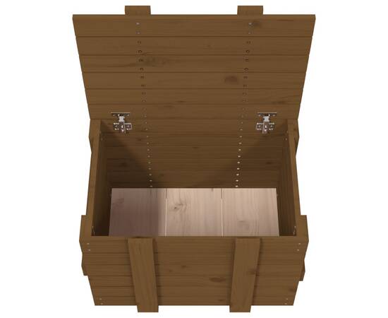 Cutie de depozitare, maro miere, 58x40,5x42 cm lemn masiv pin, 9 image