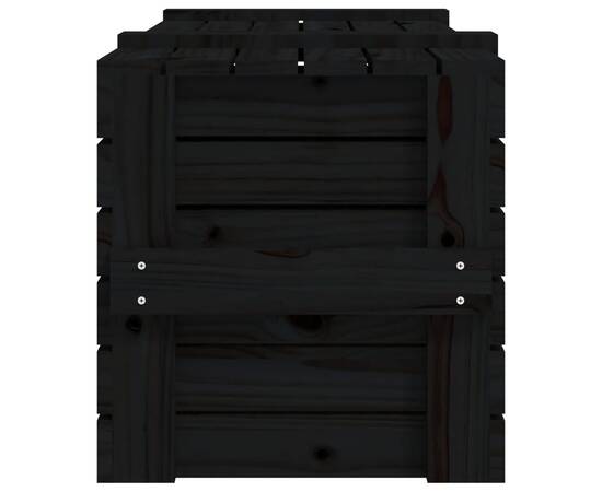 Cutie de depozitare, negru, 91x40,5x42 cm, lemn masiv de pin, 8 image