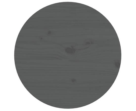 Măsuță de cafea, gri, Ø 55x60 cm, lemn masiv de pin, 6 image