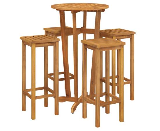 Set mobilier de grădină, 5 piese, lemn masiv de acacia, 3 image