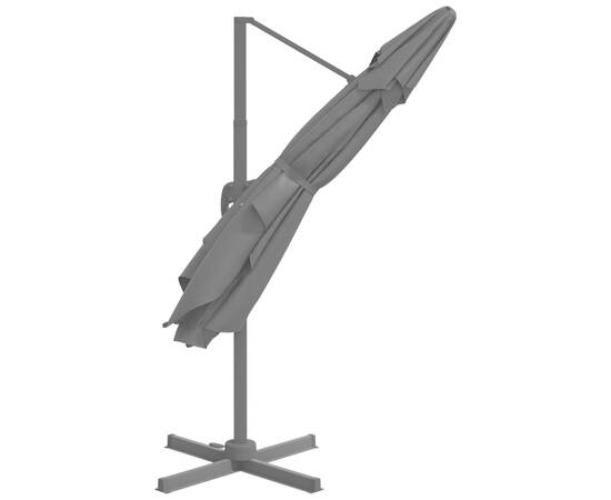 Umbrelă în consolă, stâlp din aluminiu, antracit, 300x300 cm, 5 image