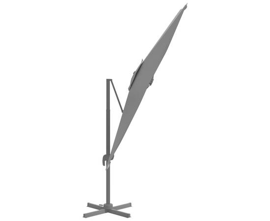 Umbrelă în consolă, stâlp din aluminiu, antracit, 300x300 cm, 4 image