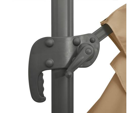 Umbrelă în consolă, stâlp din aluminiu, gri taupe, 300x300 cm, 9 image