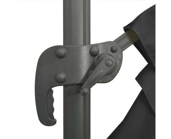 Umbrelă în consolă, stâlp din aluminiu, negru, 300x300 cm, 9 image