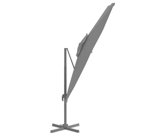 Umbrelă dublă în consolă, antracit, 300x300 cm, 4 image