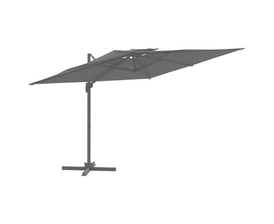 Umbrelă dublă în consolă, antracit, 300x300 cm, 2 image