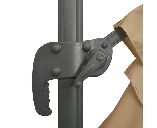 Umbrelă dublă în consolă, gri taupe, 300x300 cm, 9 image