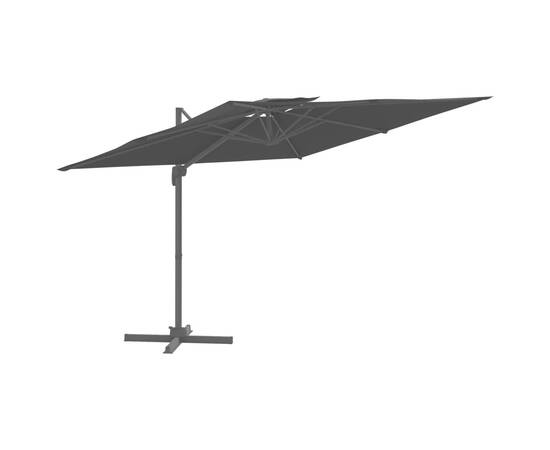 Umbrelă dublă în consolă, negru, 300x300 cm, 2 image