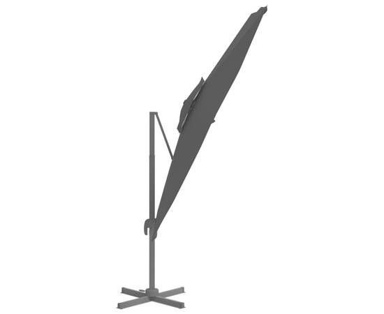 Umbrelă dublă în consolă, negru, 300x300 cm, 4 image