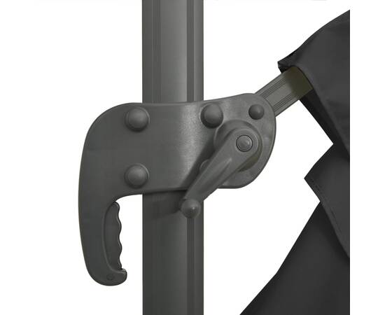 Umbrelă dublă în consolă, negru, 300x300 cm, 9 image