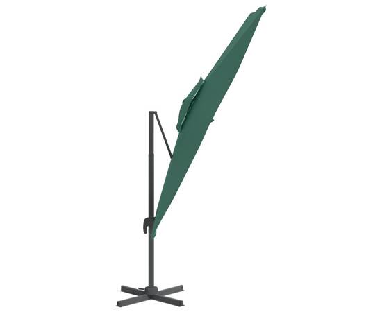 Umbrelă dublă în consolă, verde, 400x300 cm, 4 image