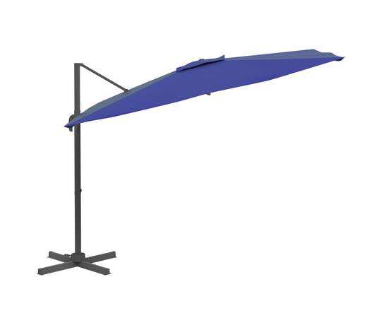 Umbrelă suspendată, stâlp aluminiu, albastru azuriu, 400x300 cm, 3 image