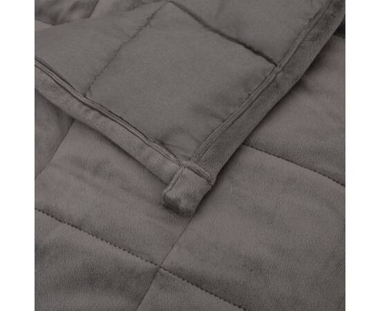 Pătură cu greutăți, gri, 200x225 cm, 13 kg, material textil, 5 image