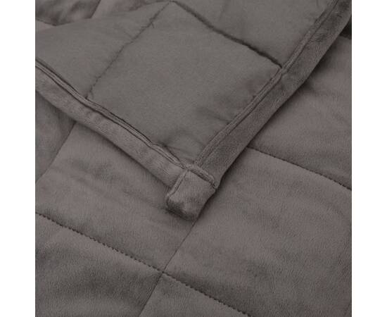 Pătură cu greutăți, gri, 200x225 cm, 9 kg, material textil, 5 image