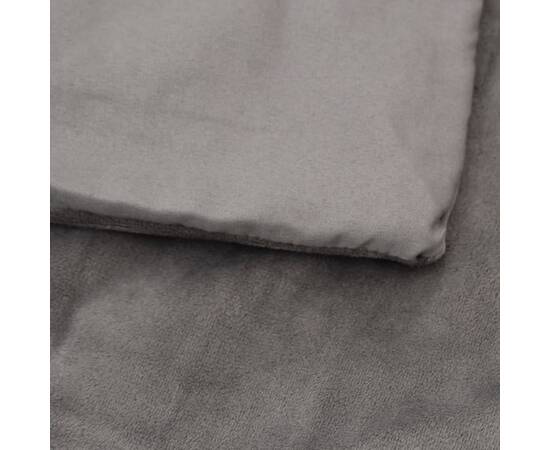 Pătură grea cu husă, gri, 200x200 cm, 9 kg, textil, 4 image