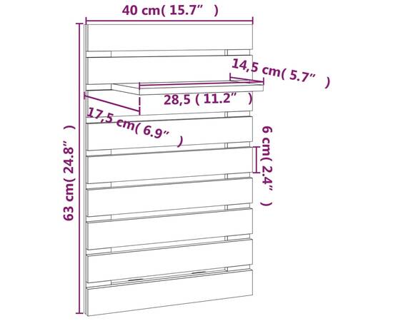 Rafturi noptiere de perete, 2 buc., alb, lemn masiv de pin, 10 image