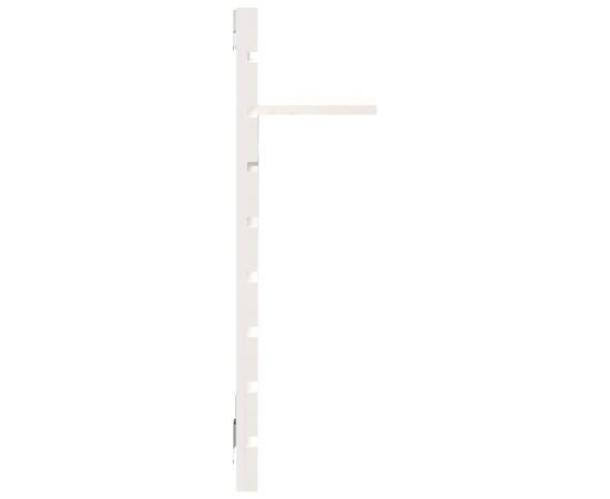 Rafturi noptiere de perete, 2 buc., alb, lemn masiv de pin, 7 image