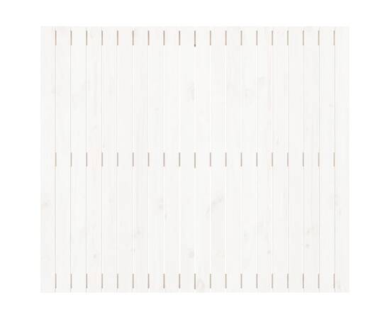 Tăblie de pat pentru perete, alb, 127,5x3x110 cm lemn masiv pin, 4 image