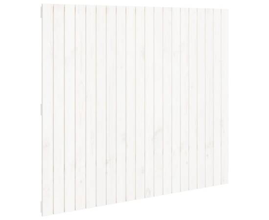 Tăblie de pat pentru perete, alb, 127,5x3x110 cm lemn masiv pin, 2 image