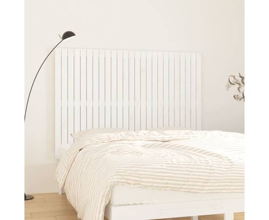 Tăblie de pat pentru perete, alb, 159,5x3x110 cm lemn masiv pin