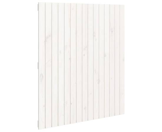 Tăblie de pat pentru perete, alb, 95,5x3x110 cm, lemn masiv pin, 2 image
