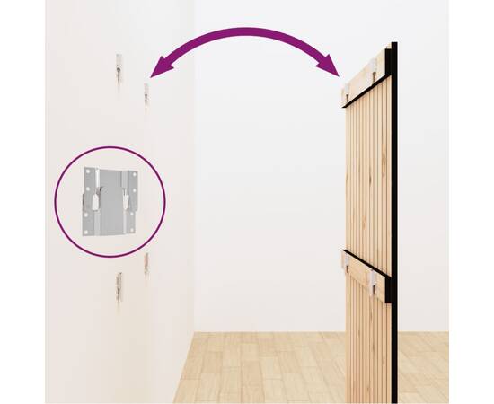 Tăblie de pat pentru perete, negru 82,5x3x110 cm lemn masiv pin, 6 image