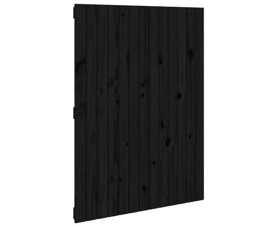 Tăblie de pat pentru perete, negru 82,5x3x110 cm lemn masiv pin, 2 image