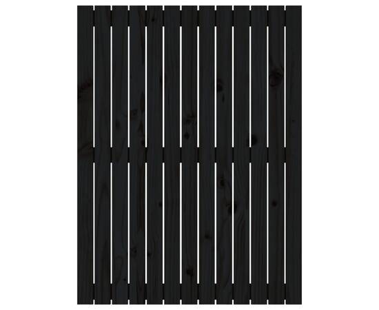 Tăblie de pat pentru perete, negru 82,5x3x110 cm lemn masiv pin, 4 image