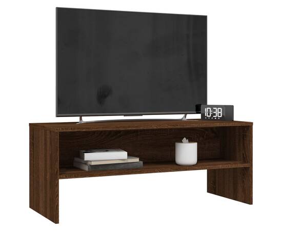Comodă tv, stejar maro, 100x40x40 cm, lemn compozit, 3 image