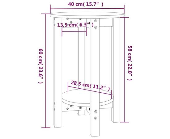 Măsuță de cafea, Ø 40x60 cm, lemn masiv de pin, 8 image