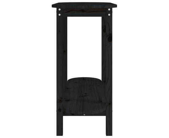 Masă consolă, negru, 110x40x80 cm, lemn masiv de pin, 6 image