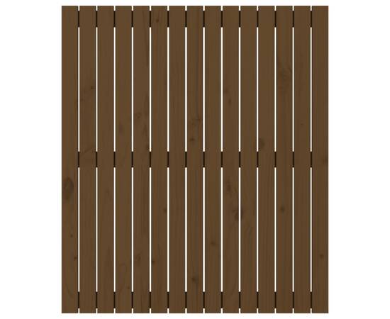 Tăblie de pat de perete maro miere 95,5x3x110 cm lemn masiv pin, 4 image
