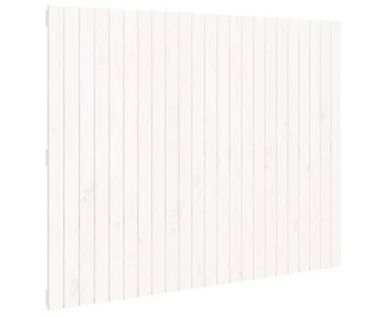 Tăblie de pat pentru perete, alb, 146,5x3x110 cm lemn masiv pin, 2 image