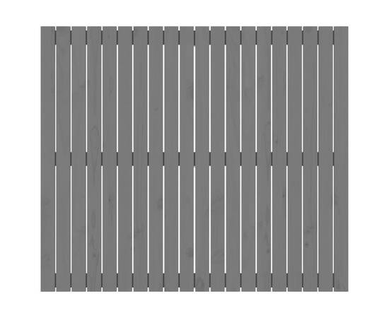Tăblie de pat pentru perete, gri, 127,5x3x110 cm lemn masiv pin, 4 image
