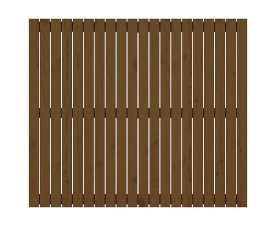 Tăblie de pat pentru perete, maro miere 127,5x3x110 cm lemn pin, 4 image