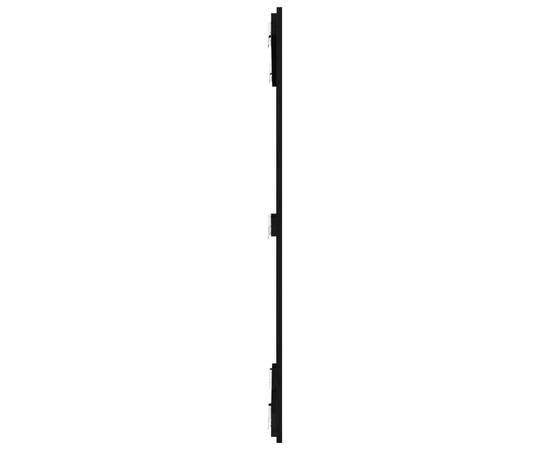 Tăblie de pat pentru perete, negru, 108x3x110 cm lemn masiv pin, 5 image