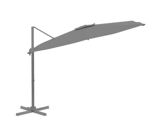 Umbrelă în consolă cu led, antracit, 400x300 cm, 5 image
