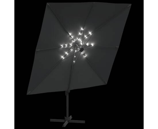 Umbrelă în consolă cu led, antracit, 400x300 cm, 4 image