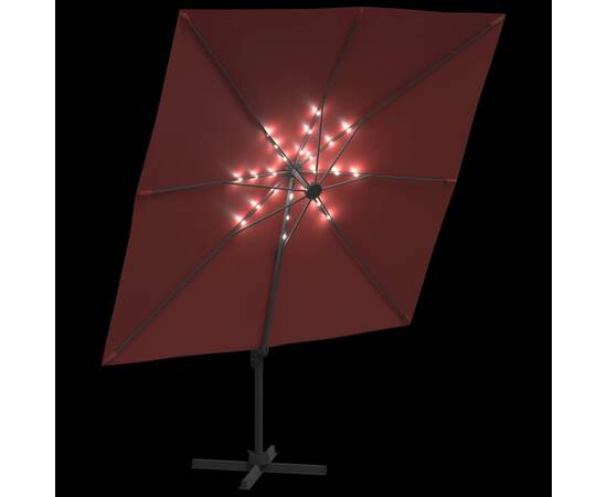 Umbrelă în consolă cu led, cărămiziu, 400x300 cm, 4 image