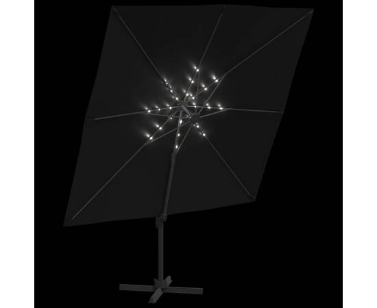 Umbrelă în consolă cu led, negru, 400x300 cm, 4 image