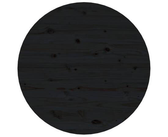Măsuță de cafea, negru, Ø 55x45 cm, lemn masiv de pin, 6 image